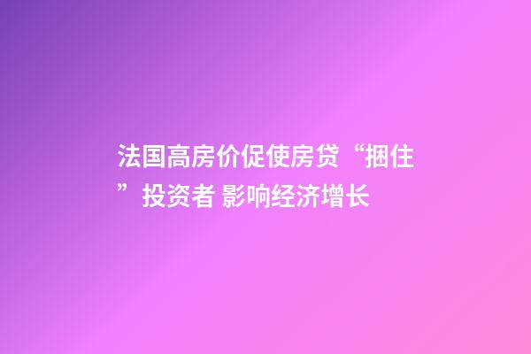 法国高房价促使房贷“捆住”投资者 影响经济增长